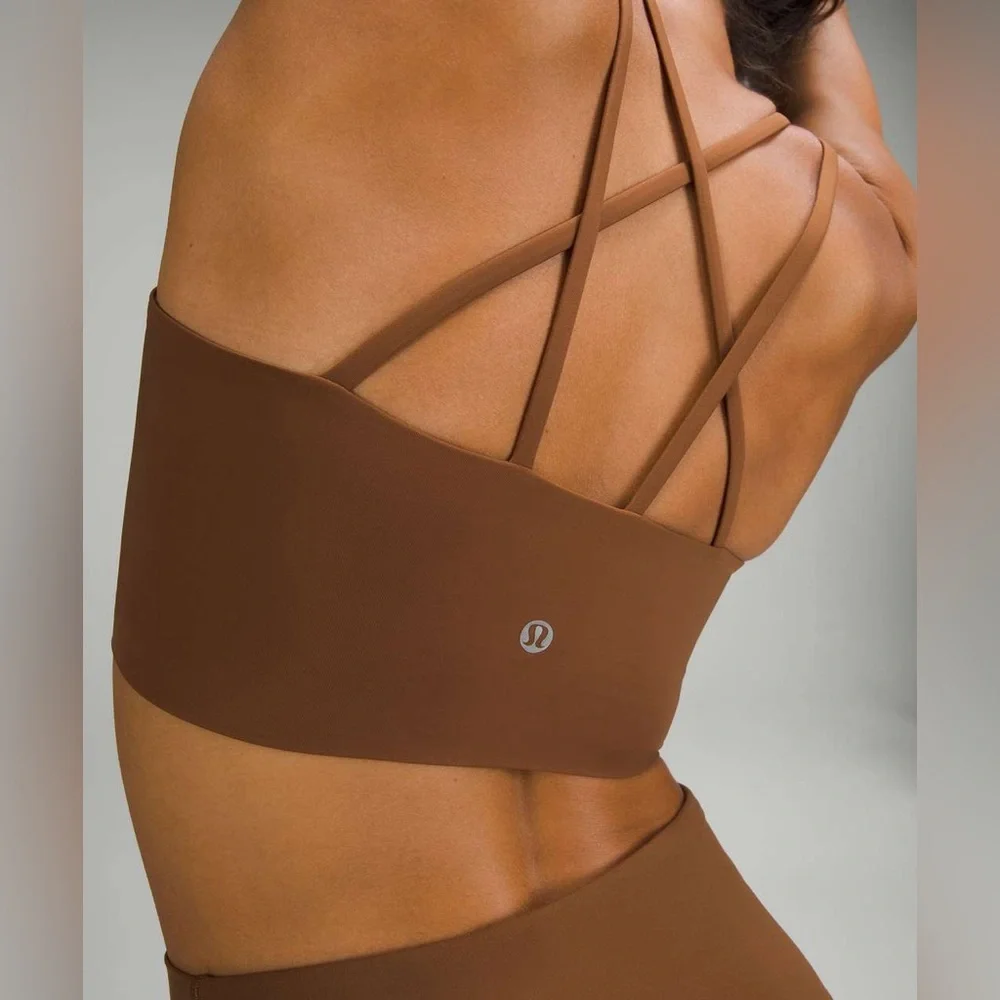 Lululemon NWOT Like a Cloud High-Neck Longline Bra Roasted Brown